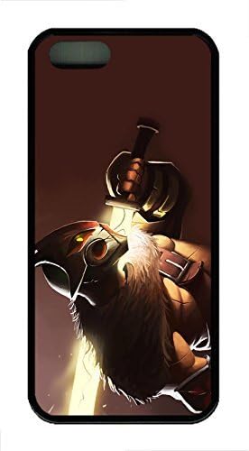 iPhone 5S Case, iPhone 5S Cases - Soft-Interior Scratch Protective Case Cover for iPhone 5/5s Juggernaut Dota 4 Stylish Design Black Rubber Back Bumper Case for iPhone 5/5S