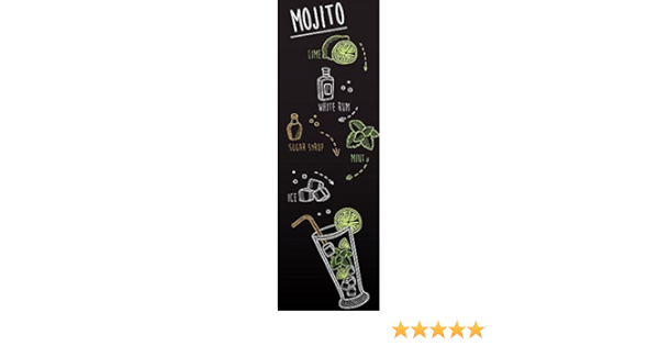 Plage Mojito Adhesivo para El Frigorífico, Vinilo, Negro, 60x180 cm