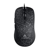 ACEPHA M998 6-Button USB Mouse Wired 4 Adjustable DPI Optical Gaming Mouse with 3 Color LED Lights Compatible with PC, Laptop and Desktop