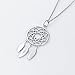 Inspirational Jewelry Sterling Silver Feather Dream Catcher Necklace for Women, Rolo Chain 18