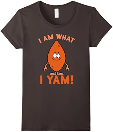 Women's I Am What I Yam (Am) Sweet Potato Funny Food Lover Tee Shirt Large Asphalt