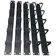 QiaoYoubang (5 Pack) 1U 5 D-Ring Cable Manager - 19 Inch Horizontal Rack Mount Metal Server Rack Wire Management