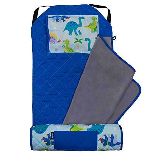 image for Wildkin All-in-One Modern Nap Mat with Pillow for Toddler Boys and Gir