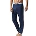 David Archy Men's 2 Pack Premium Quality Cotton Solid Knit Pajama Pants(S,Navy)