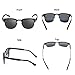 Dollger Classic Semi-Rimless Frame Retro Brand Polarized Sunglasses for Men and Women UV 400 Protection, Black Lens+black Frame, One Size