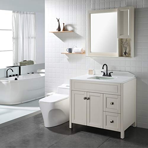 PARLOS Double-Handle Lavatory Faucet with Drain Assembly and Supply Hose Lead-free cUPC Bathroom Faucet Mixer Two-Handle Lavatory Vanity Utility Laundry Faucet Oil Rubbed Bronze, 13592