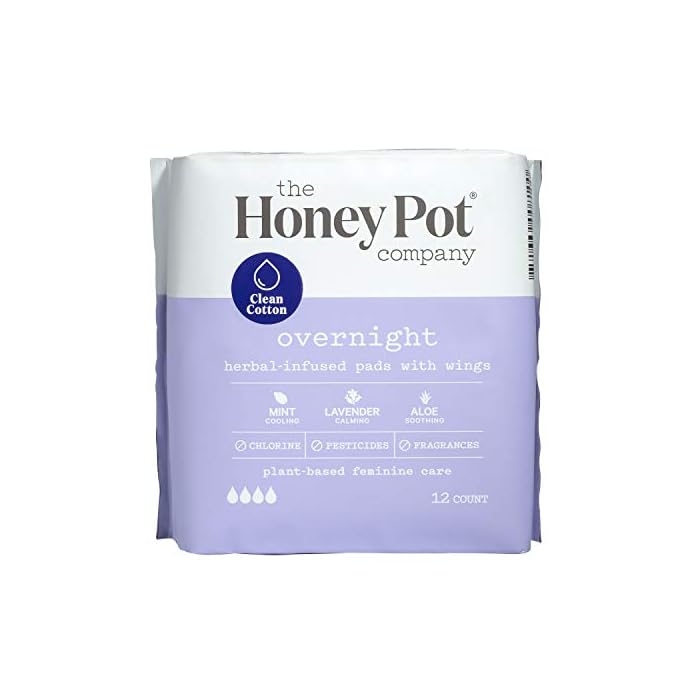 The Honey Pot Feminine Pads with Wings, Herbal All Natural