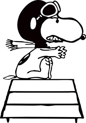 Apollo S Products Snoopy On Top Of Dog House Shooting Red Barron 2 Color Red Roof Wall Vinyl Decals 14 X Inches 14 X Inches Black Apollo S Products Buy Online