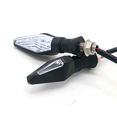 TASWK 2Pcs Motorcycle LED Double Indicator Lights Turn Signals (Amber and Blue)
