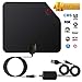 2018 Upgraded Version HDTV Antenna, HD Digital Indoor TV Antenna, 60-120 Miles Long Range with Amplifier Signal Booster for 1080P 4K Free TV Channels, Amplified 16ft Coax Cable
