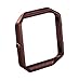 KADES Genuine Leather Retro Cowhide Bands with Stainless Steel Frame Compatible for Fitbit Blaze Smart Watch, Coffee Band+Coffee Frame(Silver Clasp)- Large