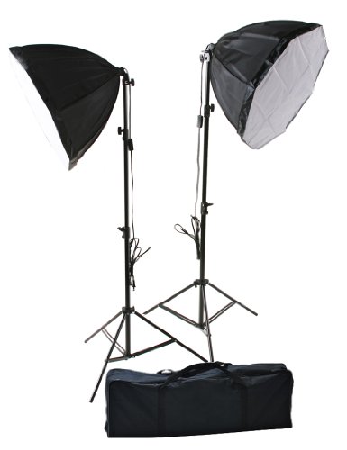 ePhoto 2 x 24 Octagon Daylight Photographic Studio Constant Light Softbox Lighting Kit New H9018