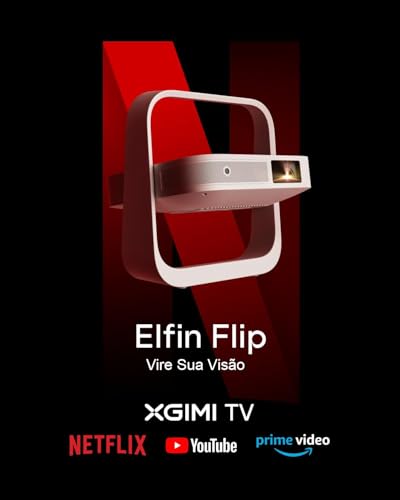 XGIMI Elfin Flip 2024 Projetor Portátil 1080P, Netflix Licenciado, Suporte Ajustável, Compacto, 400 Lúmens ISO, Adaptação de Tela