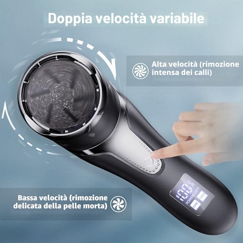 Professional Electric Pedicure Rechargeable Feet Callus Remover with Vacuum Suction 3 Grinding Heads 2 Speed IPX7 Waterproof Electric File Rasp Feet Calluses Feet Removal