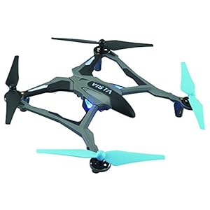 Dromida Vista Unmanned Aerial Vehicle (UAV) Quadcopter Ready-to-Fly (RTF) Drone with Radio System, Batteries and USB Charger (Blue)
