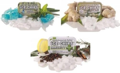 Ice Chips Health Pack Includes: Menthol Eucalytus, Ginger and Clove