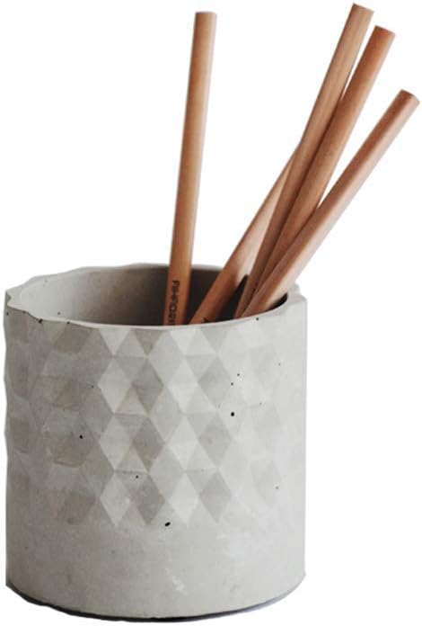Concrete Pen Holder Cement Flower Pot Home Creative Pen Holder Office Decorative Pen Holder Nordic Handmade Gray