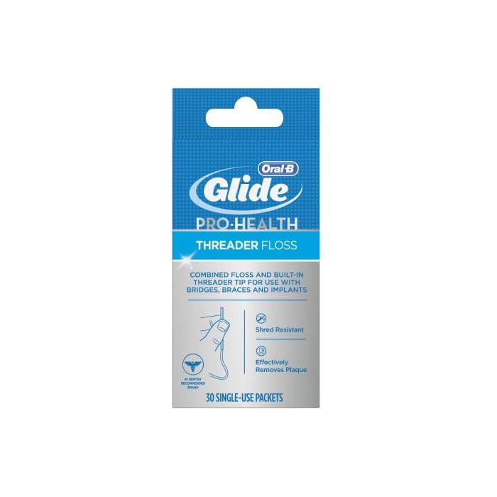 Oral-B Glide Pro-Health Dental Floss Threaders for Braces, 30 Count