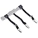 Daffnis Mens Shirt Stay Garter Adjustable Stripe Suspenders Non-slip Locking Clamps Black