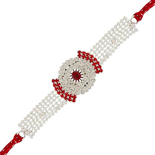 om fashionable design stone & beads work rakhi for brother rakshabandhan special pack