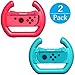 Whiteoak Joy-Con Wheel [Upgraded Version] (Set of 2) Accessories kit Attachments Steering Wheel for Nintendo Switch Controller(Red+Blue)