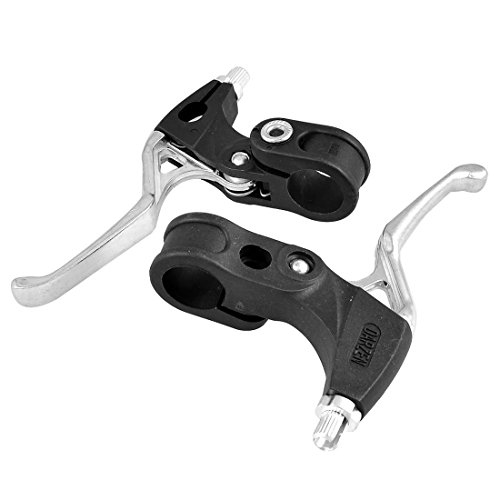 Dcolor Pair Bicycle Right Left Brake Levers Replacement Black Silver Tone - Thumbnail 2