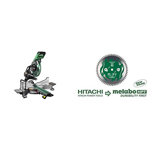 Metabo HPT C10FSHCT 10" Sliding Dual Bevel Compound Miter Saw with Laser Marker, Zero Rear