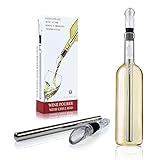 Wine Chiller - 3-in-1 Stainless Steel Wine Bottle Cooler Stick Freezer with Aerator and Pourer Decanter for Merlot Beer Whiskey Cocktails Grape by Family Care