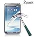 TANTEK [2-Pack Screen Protector for Samsung Galaxy Note 2,Tempered Glass Film,Ultra Clear,Anti Scratch,Bubble Free,Case Friendly