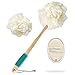 Loofah Sponge Shower Body Brush for Exfoliating 3 in 1 Set Includes Long Handled Back Scrubber, Bath Sponge Luffa Ball and Natural Exfoliator Loofah Pad for Men & Women Body, Face and Spa Washing