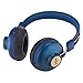 House of Marley Positive Vibration 2: Over-Ear Headphones with Microphone, Wireless Bluetooth Connectivity, and 10 Hours of Playtime (Denim)