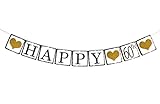 Fecedy Happy 60th Banner for Birthday Party and 60th anniversary Decorations