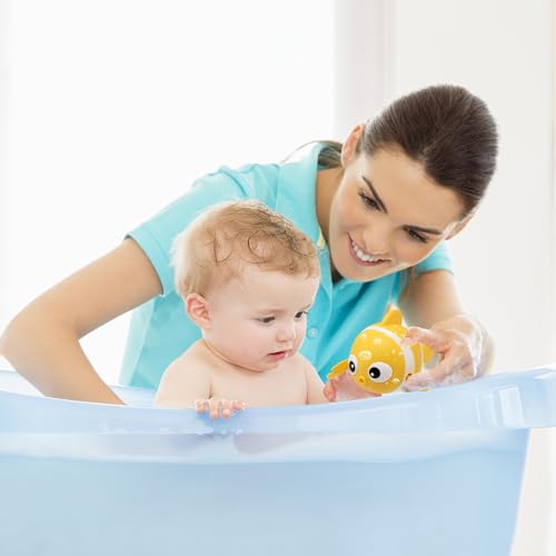 TERRIFI Baby Bath Toys, Wind-Up Paddling Pool Toys for 1-3 Year Olds, Floating Swimming Clownfish, Clockwork Water Toys Game for Kids, Toddler Girls and Boys, Bath Time Shower Gifts