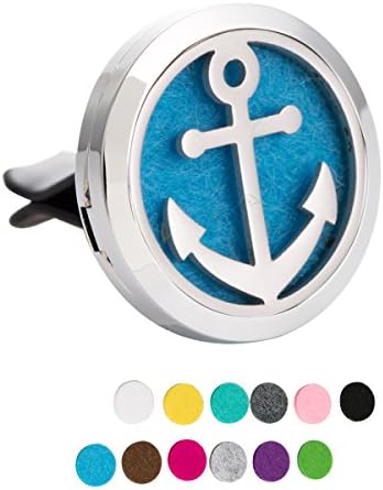 ZARABE Car Aromatherapy Essential Oil Diffuser Air Freshener Vent Clip-Anchor 30MM Pierced Locket