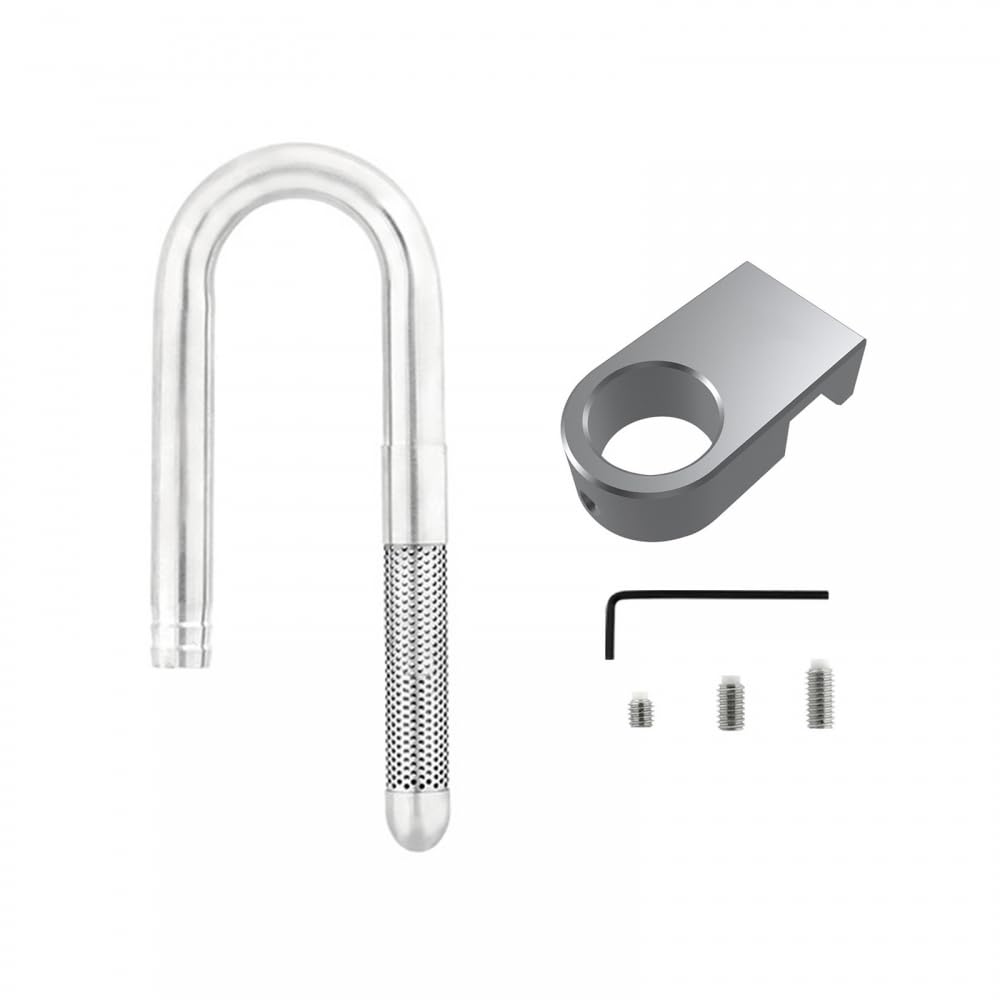 MiOYOOW Aquarium Inflow Outflow Pipe, 304 Stainless Steel Lily Pipe with Aluminum Alloy Fixing Clamp for Fish Tank Aquarium (12/16MM)