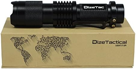Dize Tactical Flashlight - CREE XM-L2 LED - 18650 Rechargeable Battery - Zoomable - Waterproof - Great for Hunting &amp; Camping - Small Compact Size With Bright 600 Lumens Output