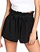 ROMWE Women's Casual Elastic Waist Summer Shorts Jersey Walking Shorts Black M