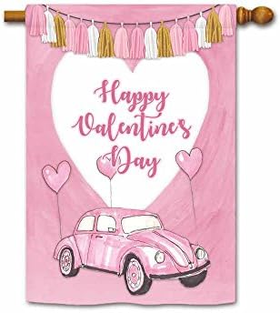 Hamory Happy Valentine's Day Balloon Decorative Car Pink House Flag 28x40 Inch
