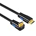 CableCreation 4K HDMI Cable 3ft Down Angle 90 Degree Right Angle, Support 4K@60Hz Ultra HD 3D Video, Male to Male Black HDMI Cable for TV, PC, Gaming and More
