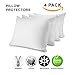 CirclesHome Pillow Protectors 4 Pack Standard Zippered - 100% Cotton Breathable Pillowcases - Protects Pillows from Dirt, Dust and Debri (Standard - Set of 4 - 20x26)