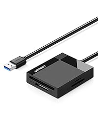 UGREEN SD lector de tarjetas USB 3.0; adaptador Hub 5Gbps; lee 4 tarjetas simultáneamente; CF, CFI, TF, SDXC, SDHC, SD, MMC, Micro SDXC, Micro SD, Micro SDHC, MS, UHS-I para Windows, Mac, Linux