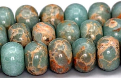 12X8mm Faint Blue Sea Sediment Imperial Jasper Beads Rondelle Beads 15'' Crafting Key Chain Bracelet Necklace Jewelry Accessories Pendants