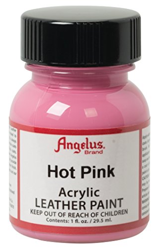 Angelus acrylic leather paint, hot pink, 1 oz.