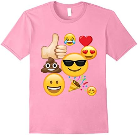 Mens Emoji Pack Combo T-Shirt Emoticon Smiley Face T-Shirt 2XL Pink