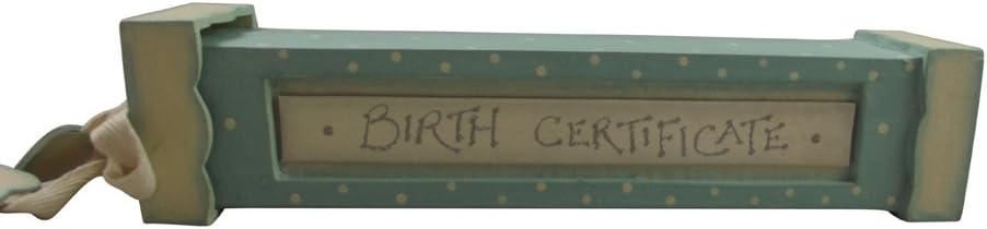 New Baby Boy Blue & Cream Birth Certificate Holder Christening Gift