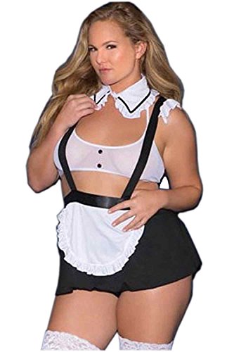 Women's Plus Size Maid Cosplay Costume Large Size Servant Lingerie Set