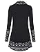 Bebonnie Tops to Wear with Leggings, Women's Long Sleeve Cowl Neck Patchwork Casual Tunic Top Vintage A-Line Flared Blouse Black X-Large
