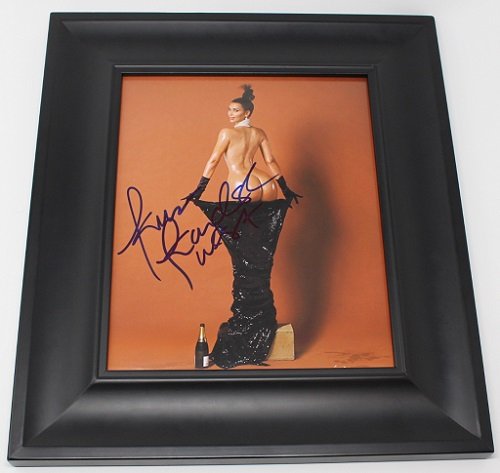 Kim Kardashian Sexy Pose Hand Signed Autographed 8x10 Glossy Photo Gallery Framed Loa