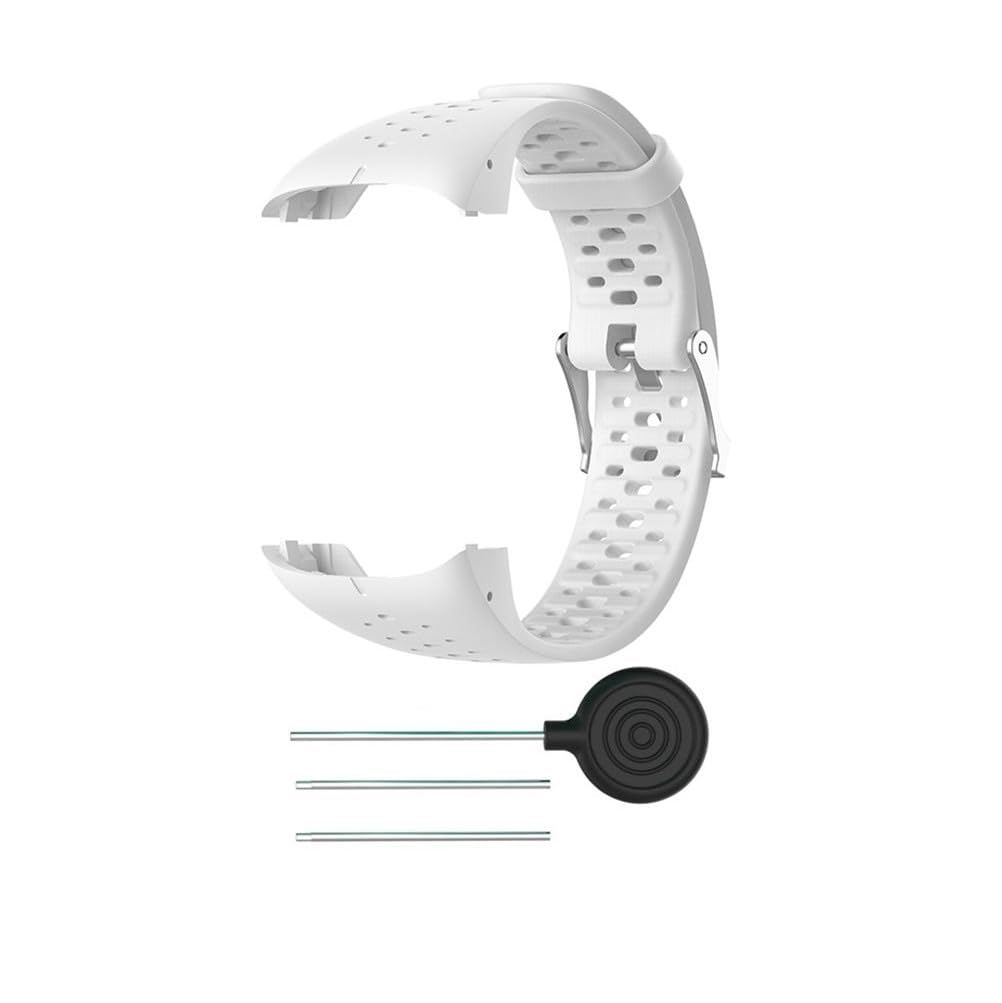 MYAYD Watch Strap Compatible with Polar M400 / M430, Sports Silicone Replacement Watch Strap, Replacement for Polar M400 / M430 Smartwatch for Men and Women (White)