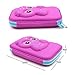 JUJIN Cute Owl Face Hardtop EVA Pencil Case Big Pencil Box with Compartment for Kids (Purple)